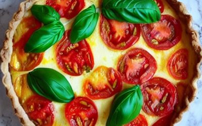 Tomato and Basil Quiche with Parmesan