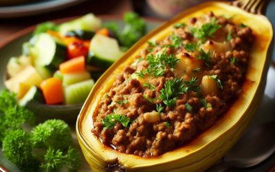 Stuffed Marrow Bake with mince